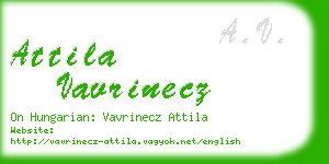 attila vavrinecz business card